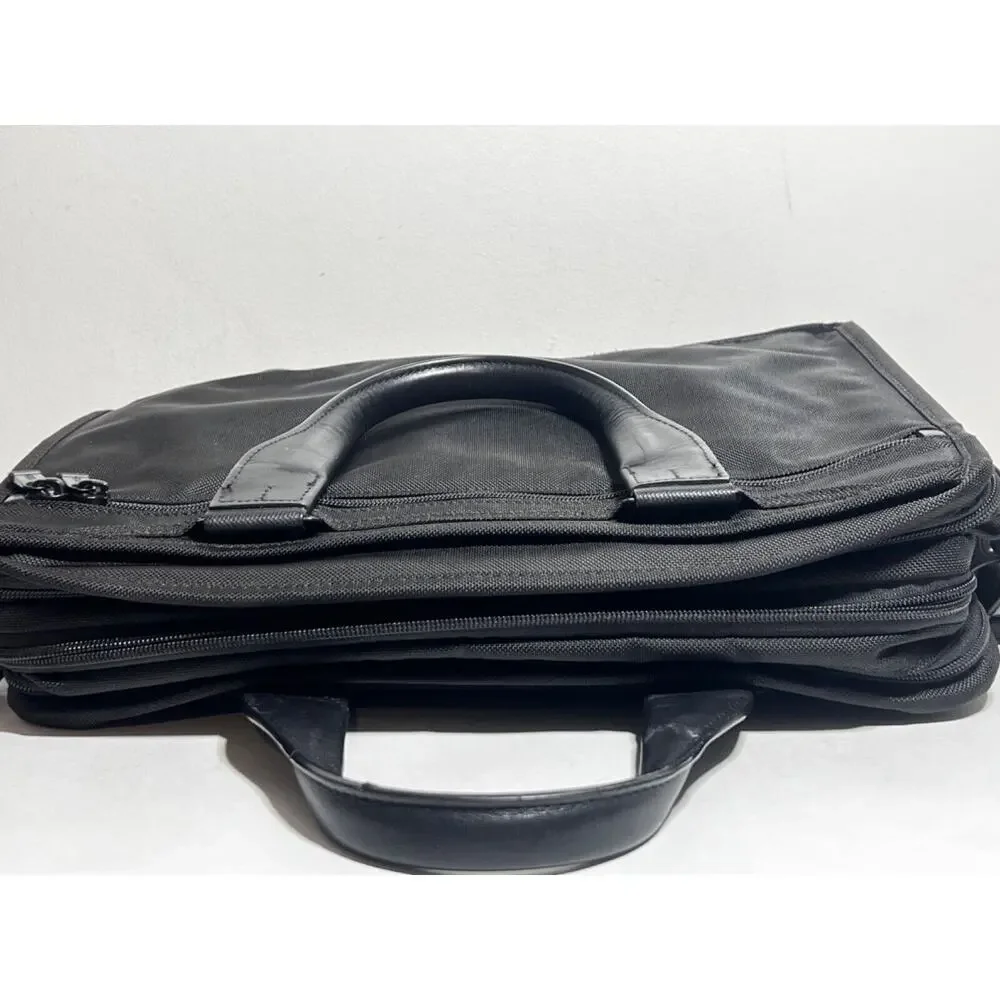 Tumi VGUC Black Ballistic Nylon Expandable Organizer Laptop Brief Bag Travel
